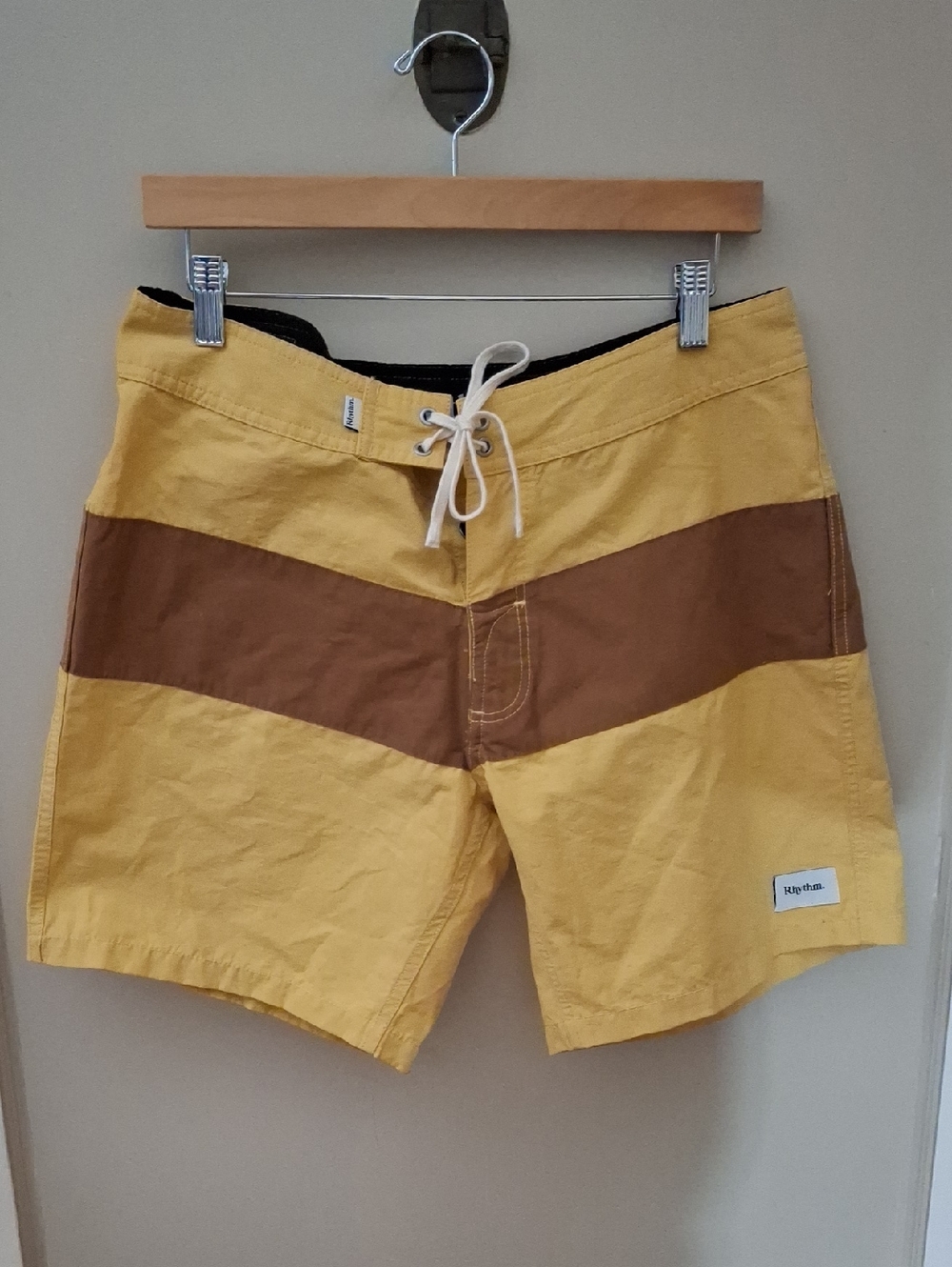 Rhythm Men’s Yellow & Brown Two Tone Boardshorts_1